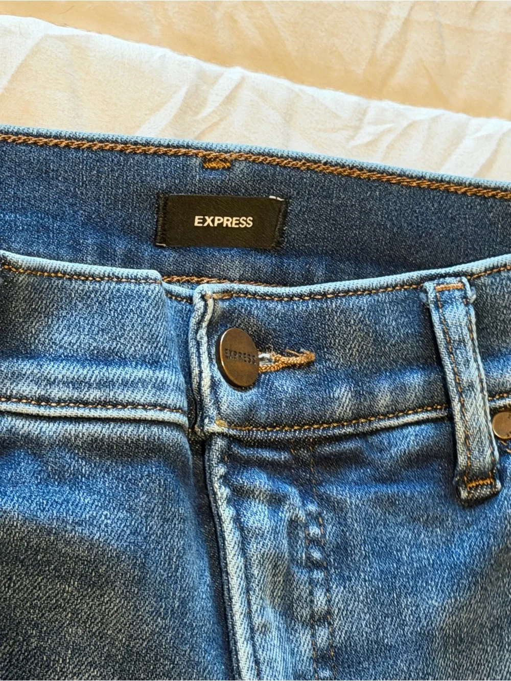 Express Women's Dark Blue Flare Jeans